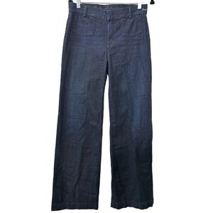Goldsign Seville‎ Womens Size 24 Wide Leg Mid Rise Denim Blue Jeans